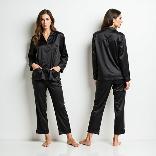All Day Silk Women’s Silk Pyjama Set | Soft & Smooth Nightwear with Shirt Collar | Comfortable & Elegant Loungewear